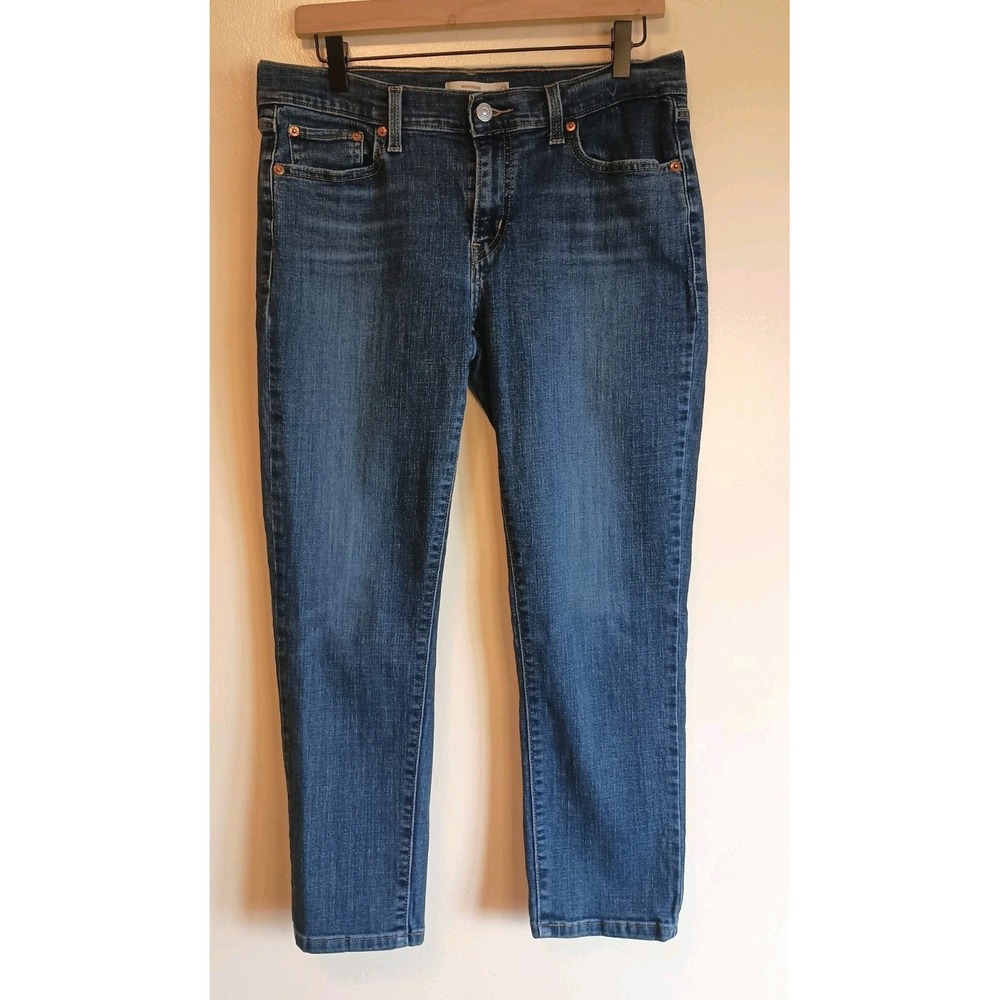 Levi's Boyfriend Jeans Women's 29 Blue Wash Stretch Denim Cropped Ankle